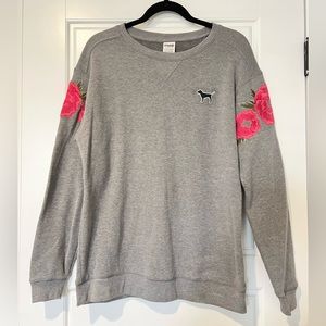 PINK Victoria’s Secret Floral Embroidered Sweatshirt